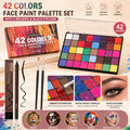 42-Color Face & Body Paint Palette Set with Brushes Face & Body Paint Set QXL Default Title