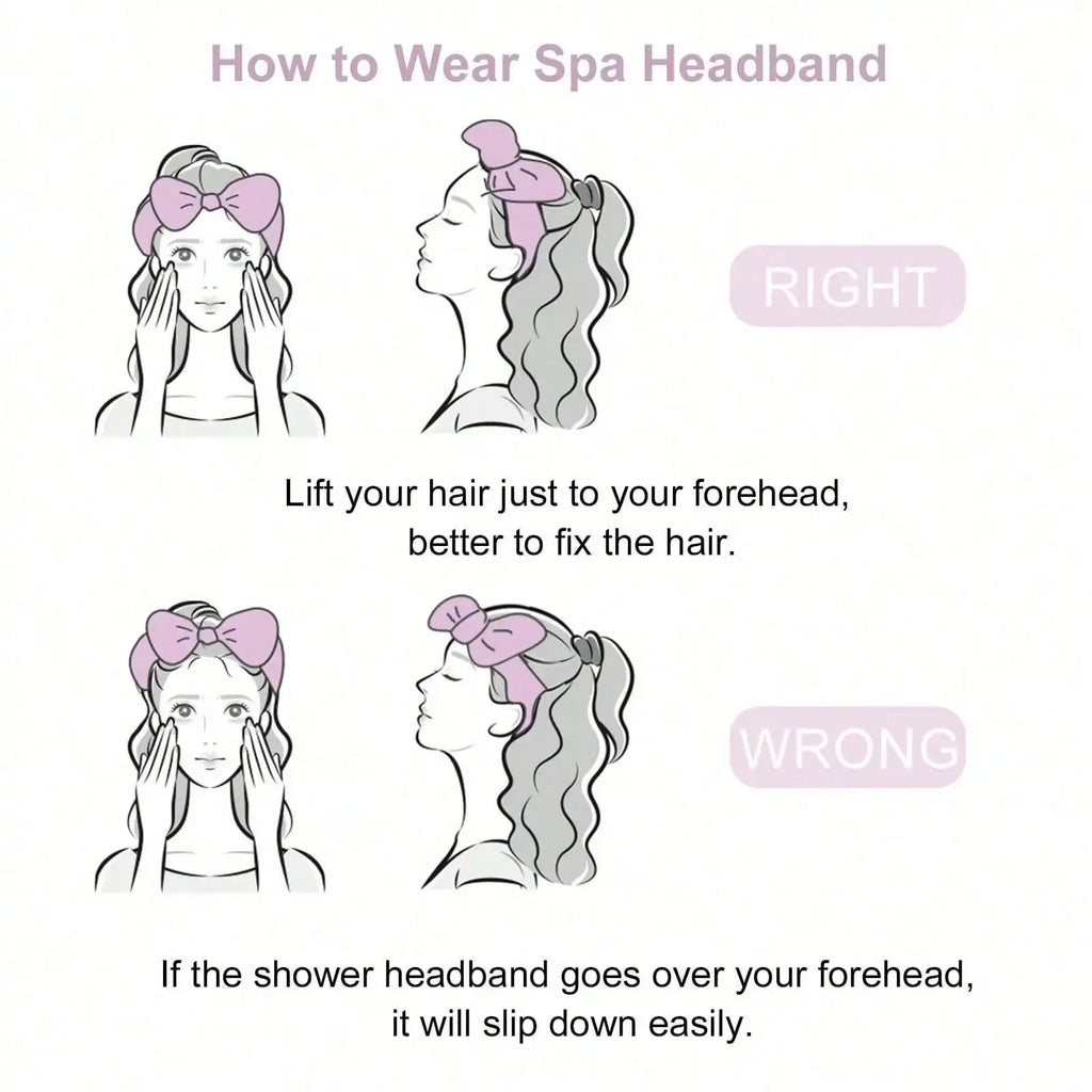 3-Piece Sponge Headband & Wristband Set for Makeup & Skincare Spa Headband Set QXL