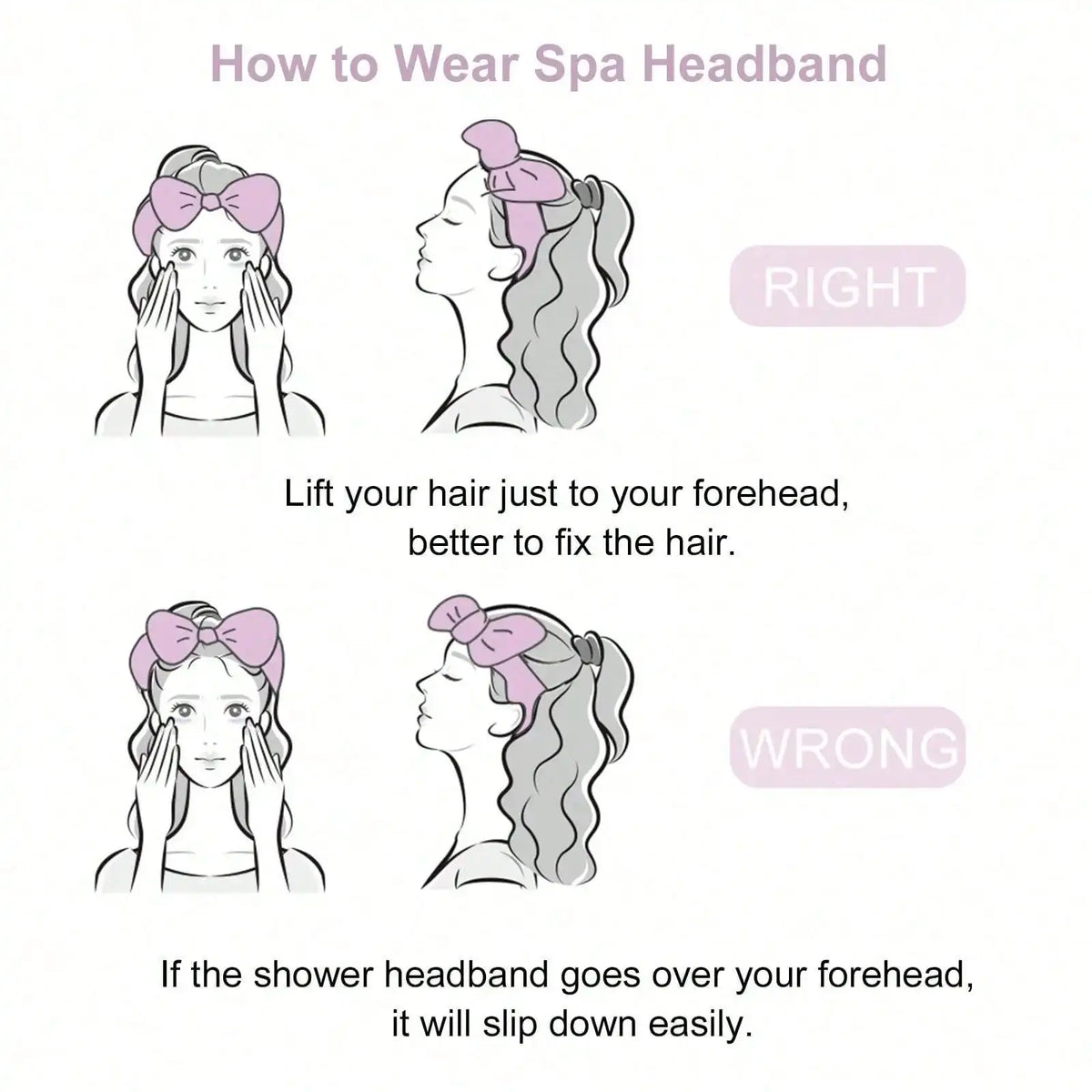 3-Piece Sponge Headband & Wristband Set for Makeup & Skincare Spa Headband Set QXL