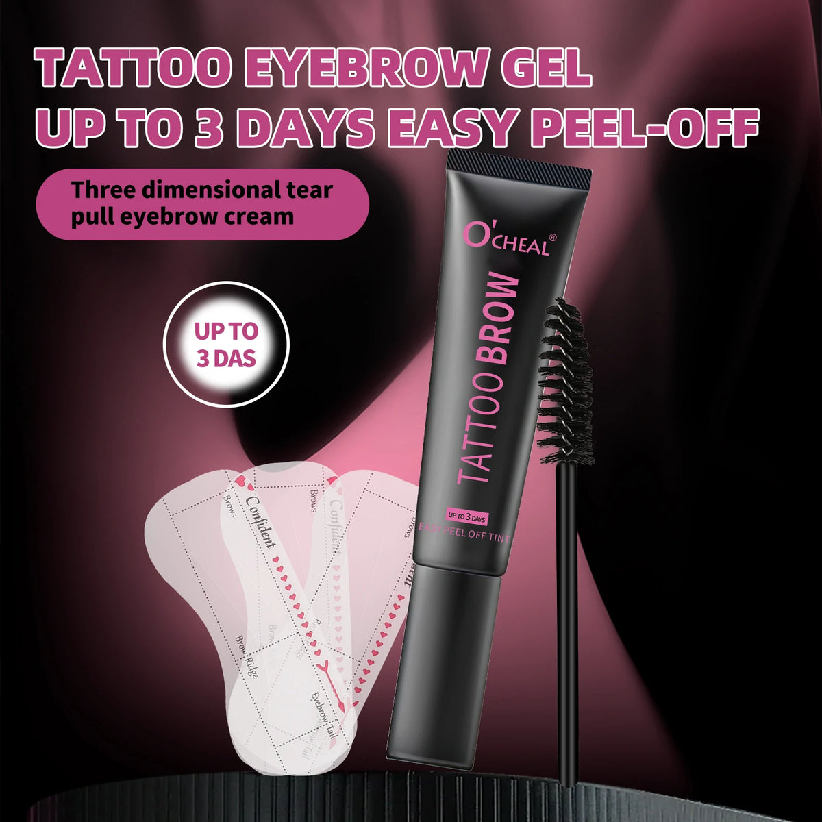 3D Waterproof Peel-Off Tinted Brow Gel | Fine Brush Included Tinted Brow Gel QXL 15ml