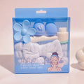 7-Piece Skincare & Makeup Tool Gift Set | Headband, Sponge & Roller Beauty Tool Gift Set QXL Blue