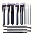 14/16 Pc Premium Soft Makeup Brush Set – Kabuki & Foundation Makeup Brush Set QXL 14-BK