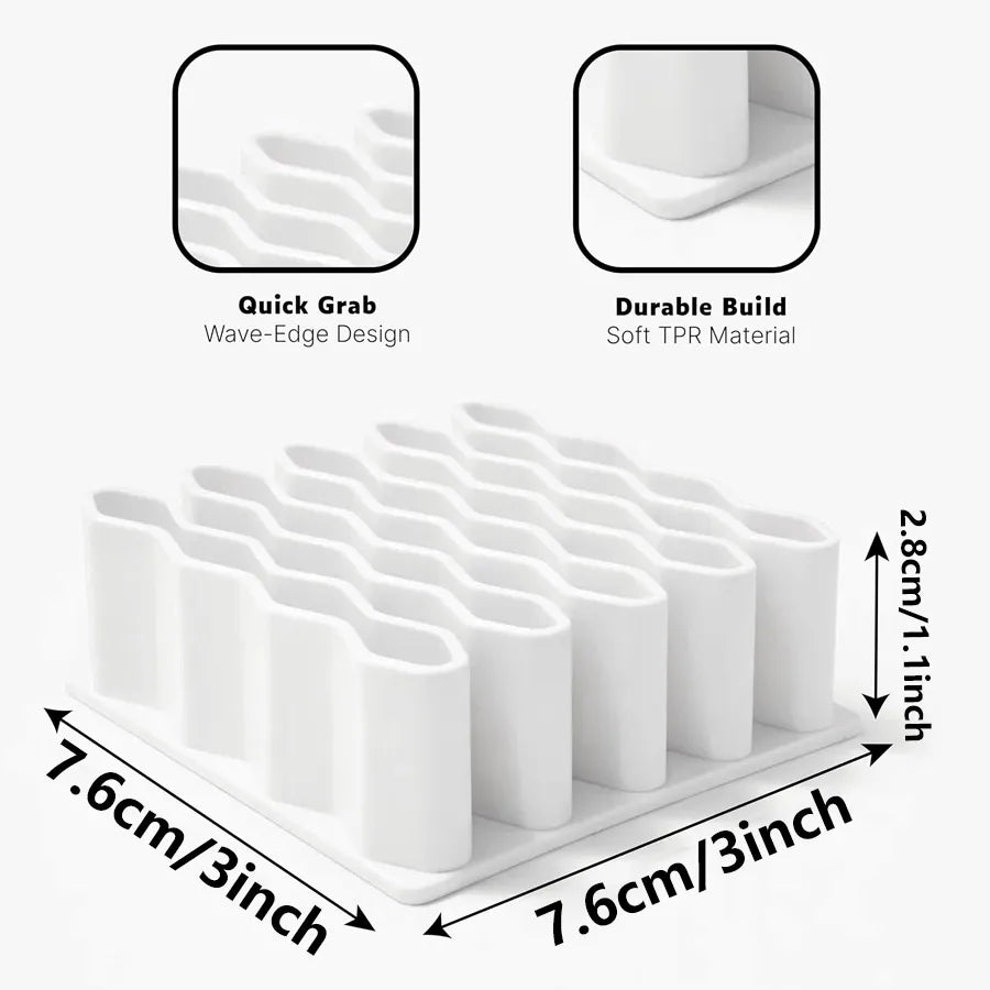 Wave Desk Organizer 32-Slot Flexible TPR for Brushes & Pens Desk Organizer QXL