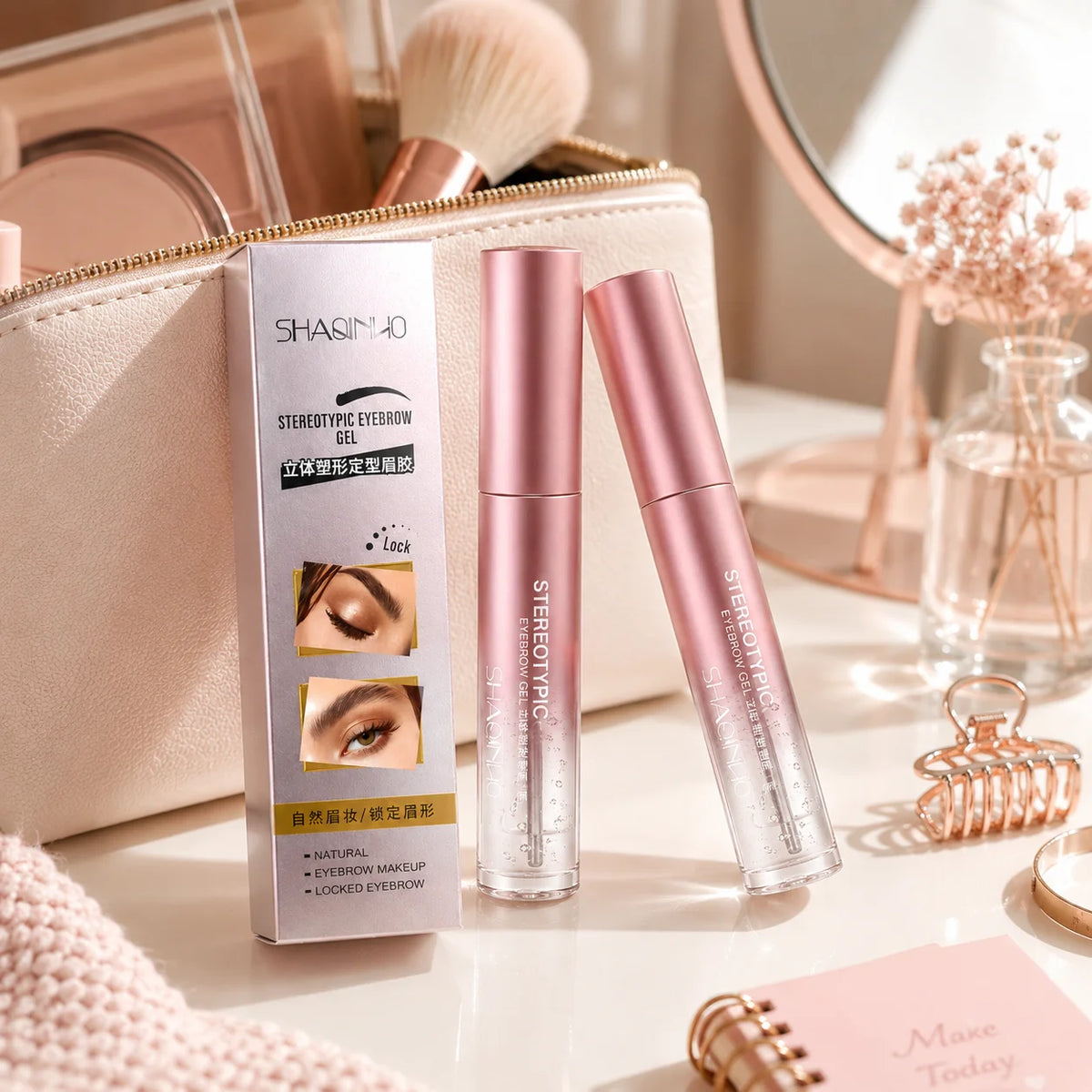 2-Pack Clear Eyebrow Shaping Gel | Sweat-Resistant Matte Hold Eyebrow Shaping Gel QXL
