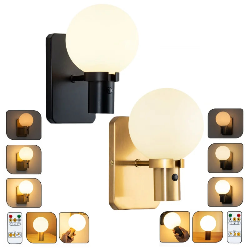 Rechargeable Dimmable LED Wall Sconce with Remote Control LED Wall Sconce QXL