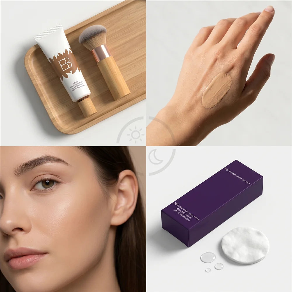 3-Piece Makeup Set: BB Cream, Face Primer & Matte Blush Stick Base Makeup Set QXL