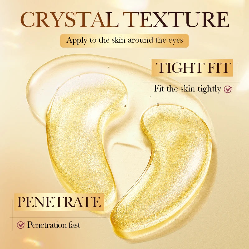 10-Pack Gold Collagen Under Eye Patches | Hydrating Gel Masks Under Eye Patches QXL