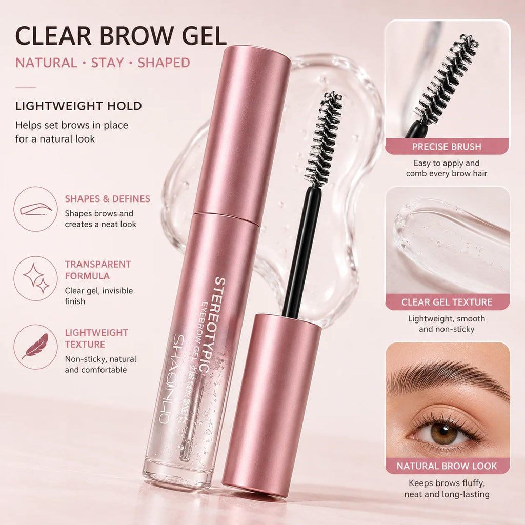2-Pack Clear Eyebrow Shaping Gel | Sweat-Resistant Matte Hold Eyebrow Shaping Gel QXL