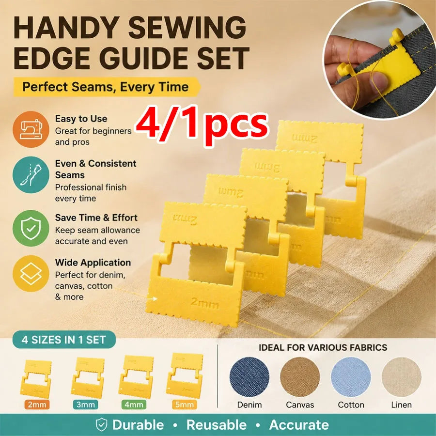 Sewing Edge Guide Clips | Seam Allowance Ruler & Stitch Gauge Sewing Guide Clips QXL
