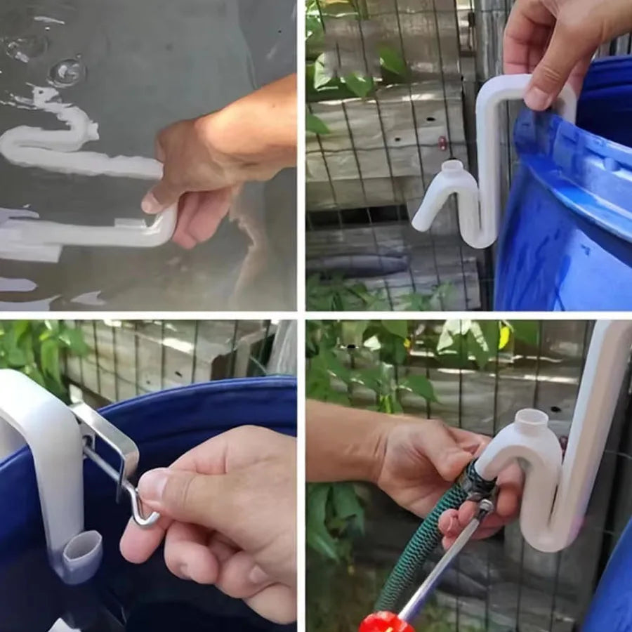 Self-Priming Siphon Hose & No-Drill Overflow Pipe | Auto Drain Siphon Overflow Hose QXL