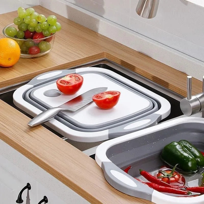 Foldable Vegetable Wash Basin & Drain Basket | 3-in-1 Foldable Drain Basket QXL