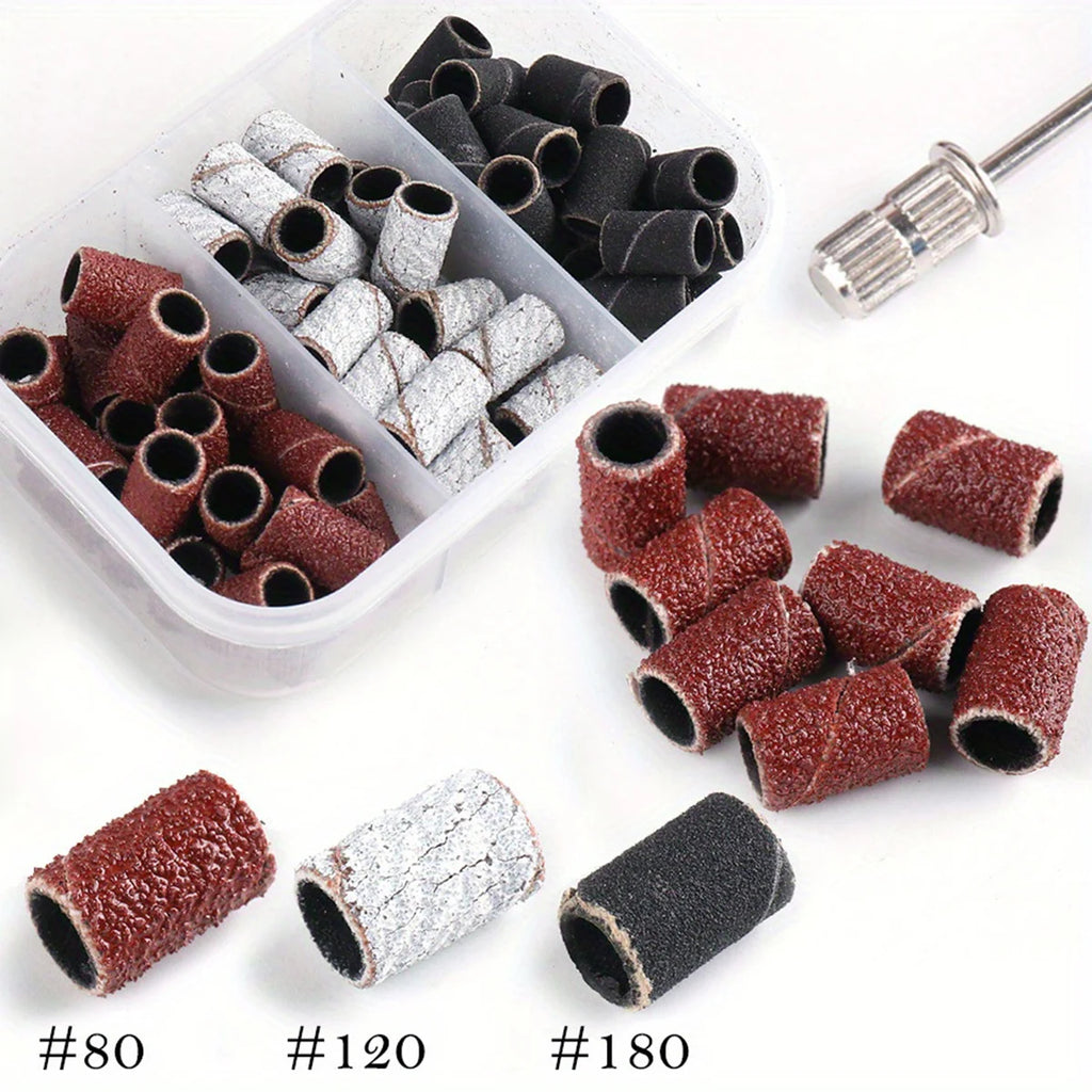 FUMOSIK Nail Sanding Bands 80 120 180 Grit – Electric Drill Set Nail Sanding Bands QXL