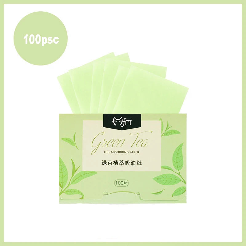 100-Sheet Herbal Oil-Absorbing Facial Blotting Papers | Portable Facial Blotting Papers QXL Reseda