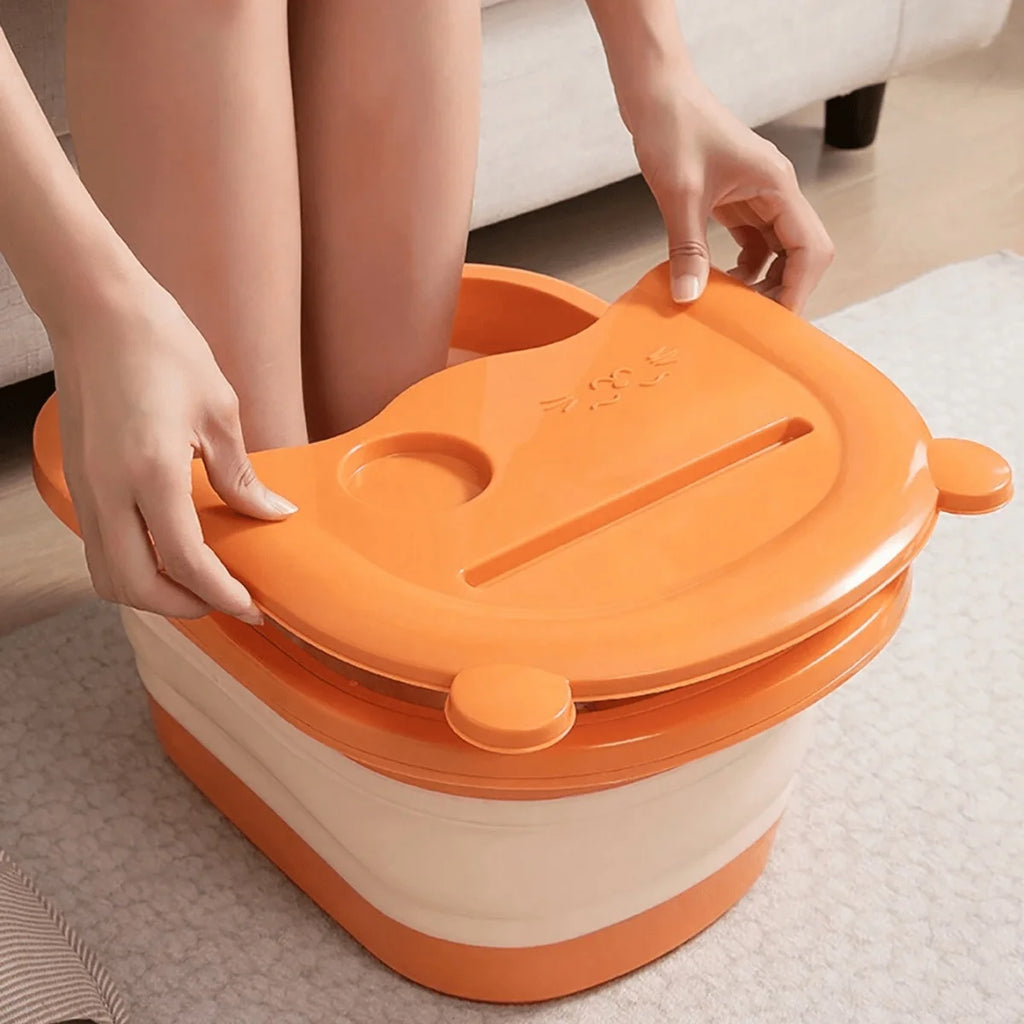 Foldable Portable Foot Soak Basin with Lid | Travel Foot Bath Foldable Foot Bath QXL