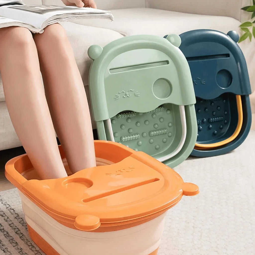 Foldable Portable Foot Soak Basin with Lid | Travel Foot Bath Foldable Foot Bath QXL