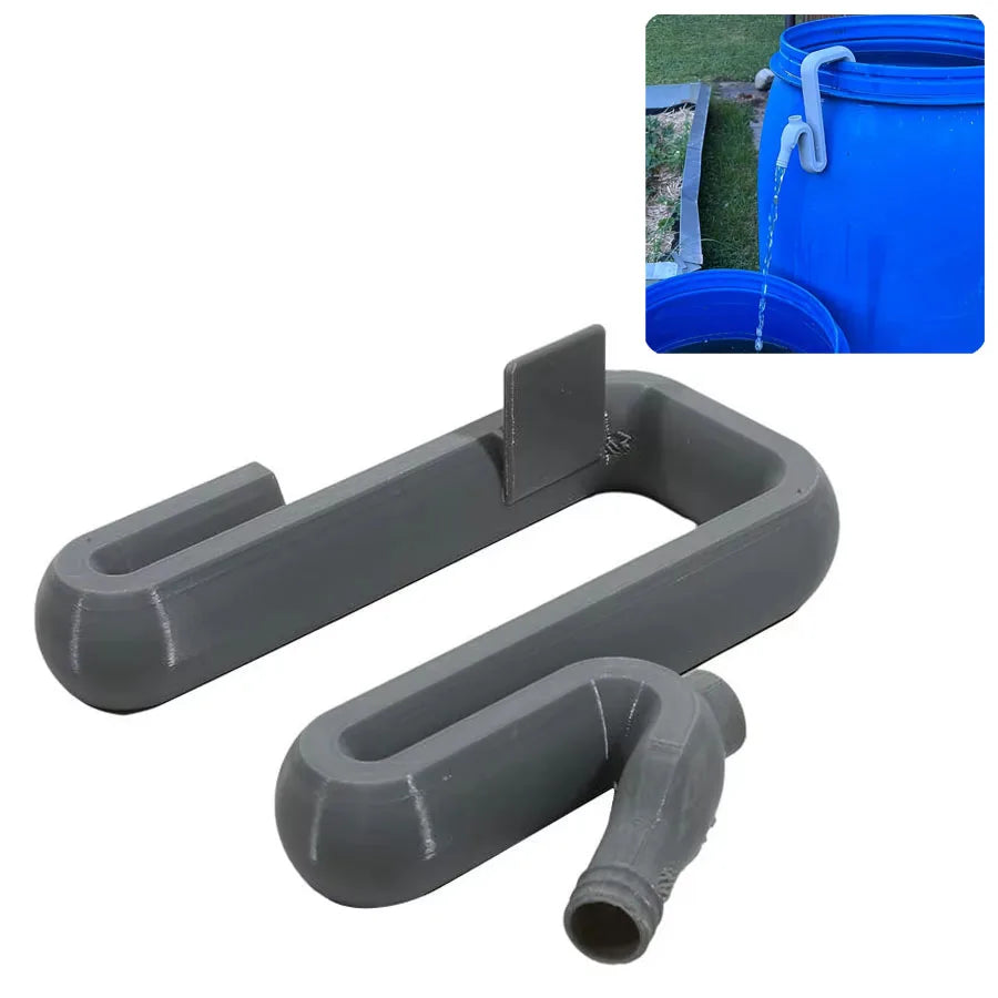 Self-Priming Siphon Hose & No-Drill Overflow Pipe | Auto Drain Siphon Overflow Hose QXL Gray Durable