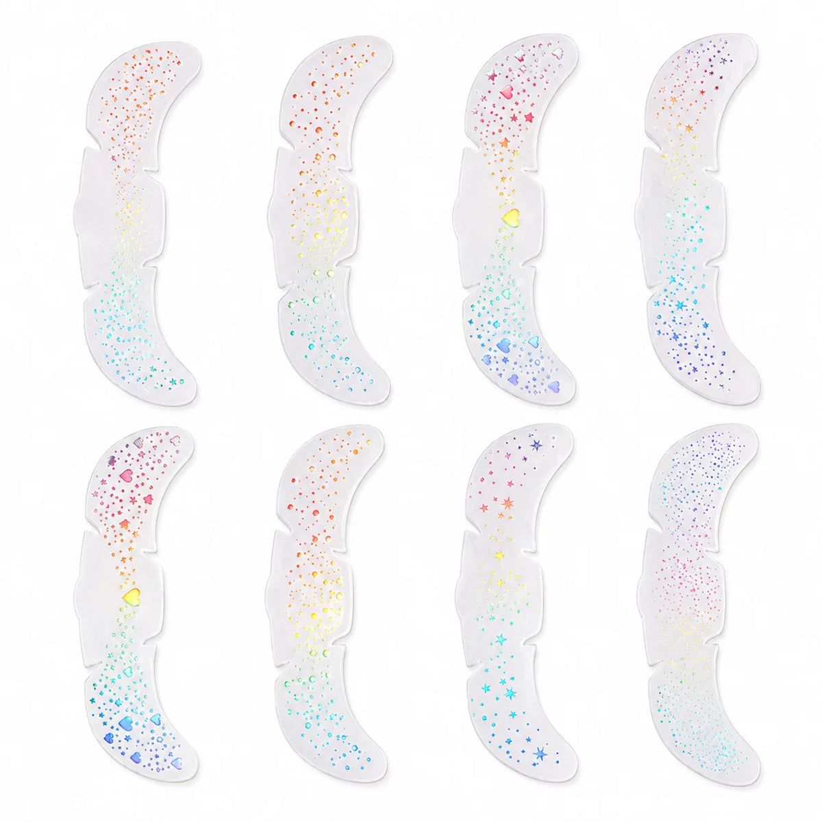 8-Pack Holographic Temporary Tattoo Stickers Moon & Star Temporary Tattoo Stickers QXL Default Title