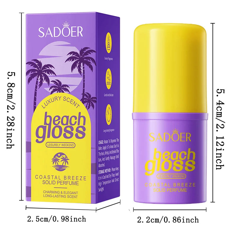 SADOER Beach Gloss Solid Perfume Stick | 3 Scents Travel Balm Solid Perfume Stick QXL