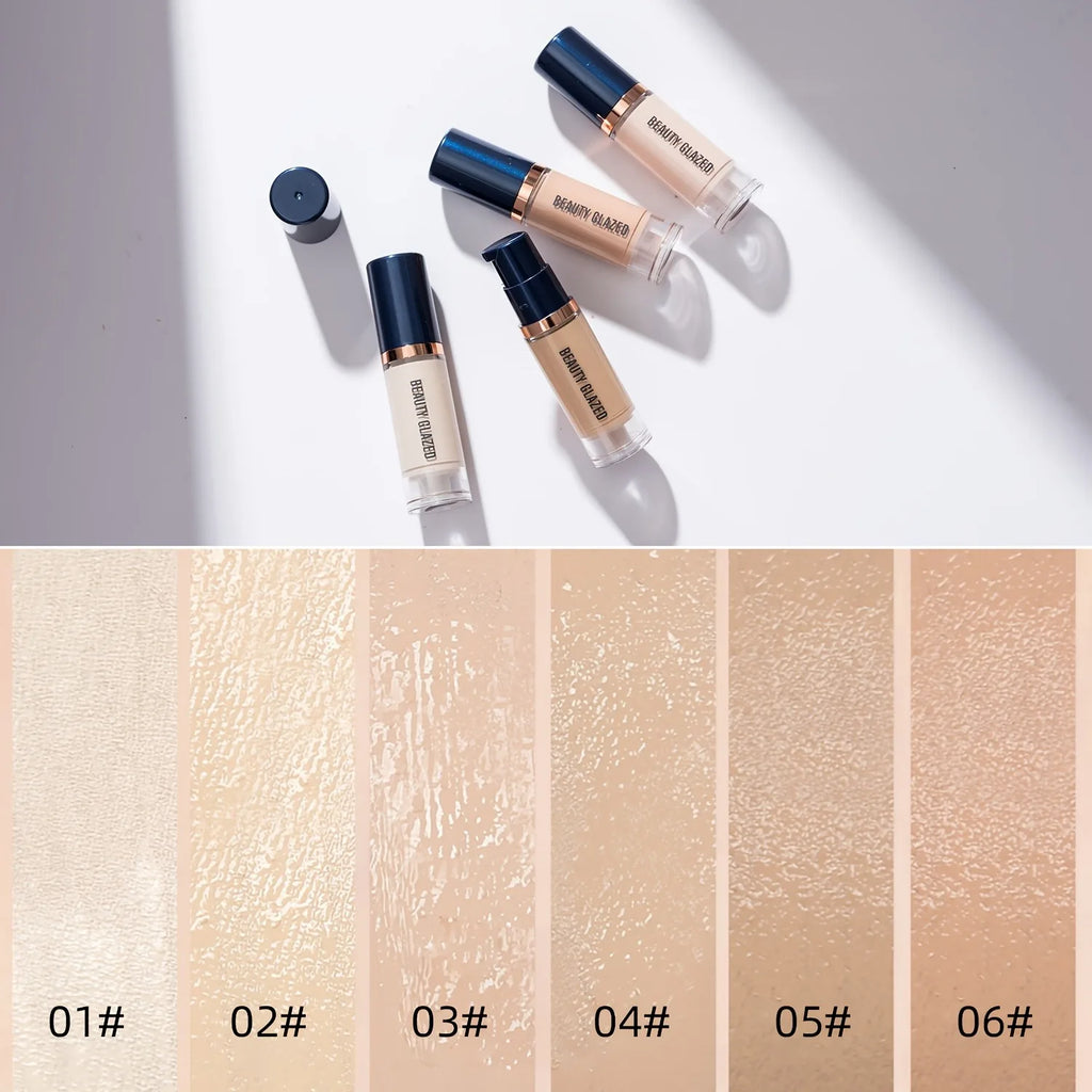 Beauty Glazed 6-Shade Liquid Foundation & Concealer | Full Coverage Liquid Foundation QXL