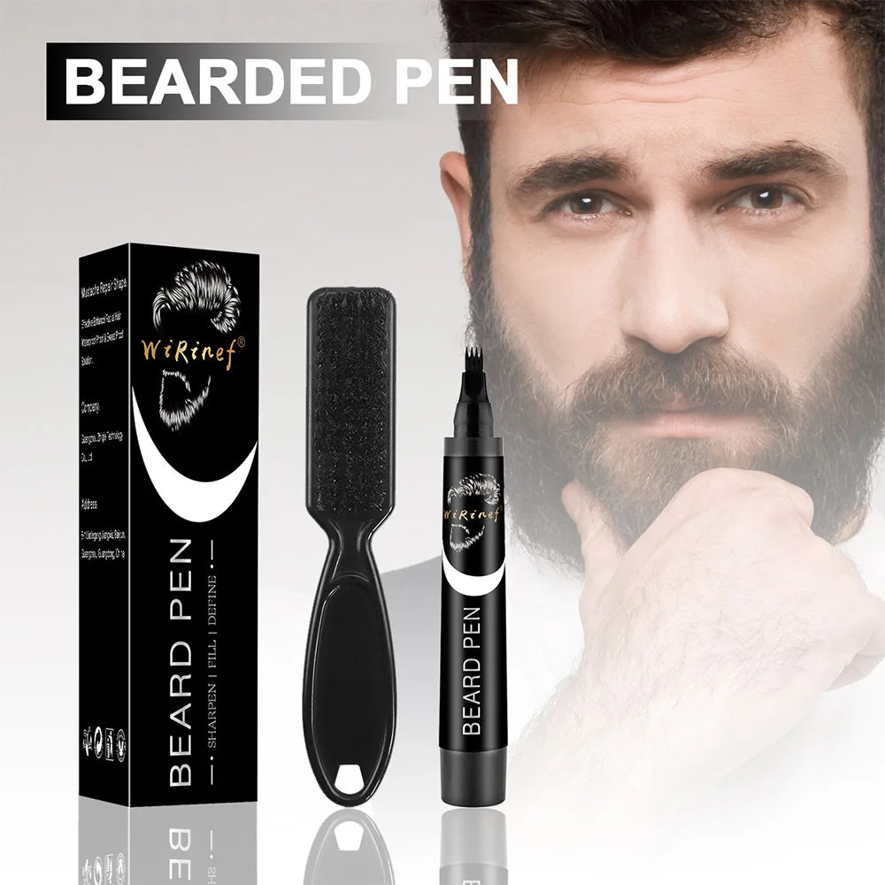 Waterproof Beard Filler Pen & Brush | Hair Enhancer Pencil Beard Filler Pen QXL