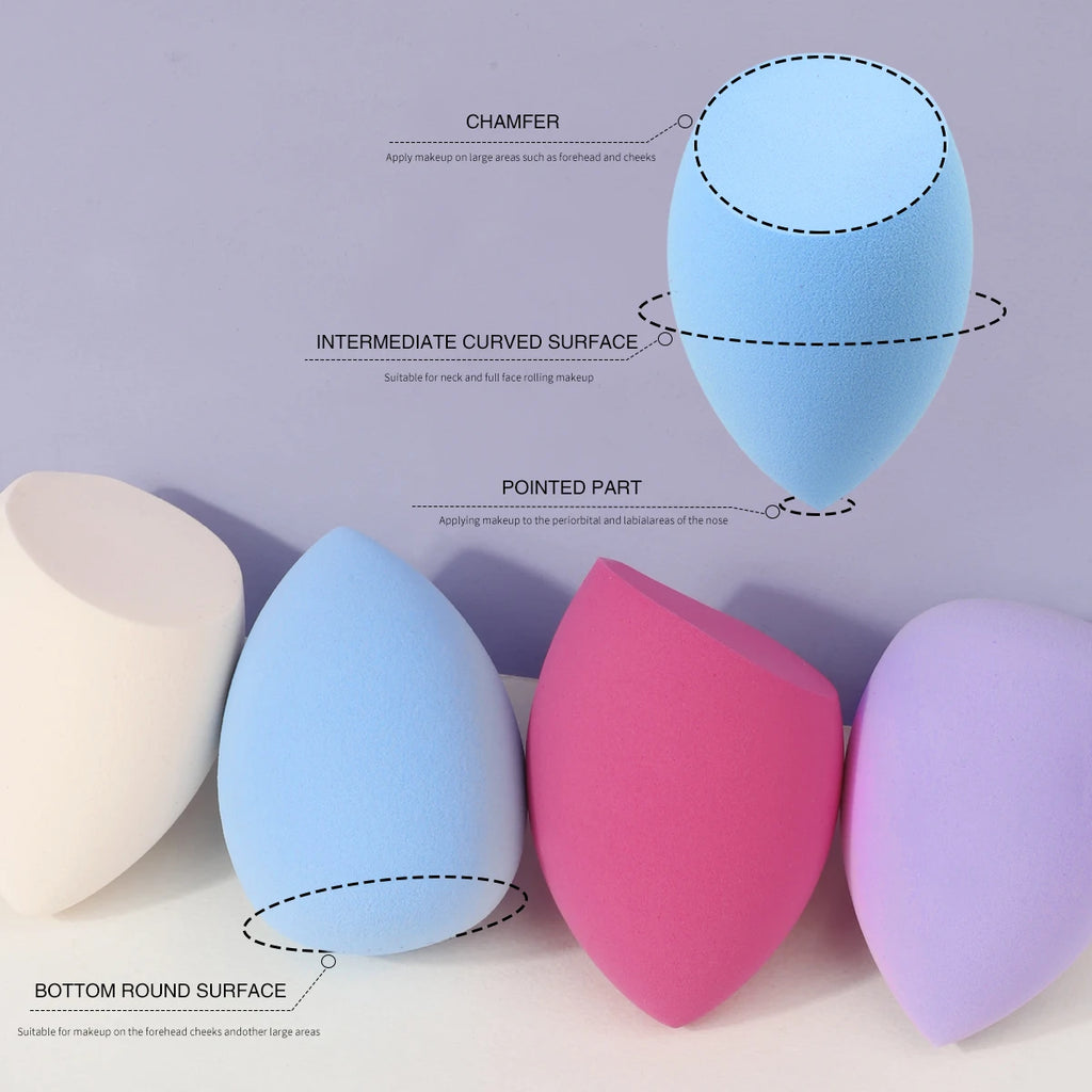 4-Pack Makeup Sponge Powder Puffs | Dry & Wet Foundation Blender Makeup Sponge Puff QXL