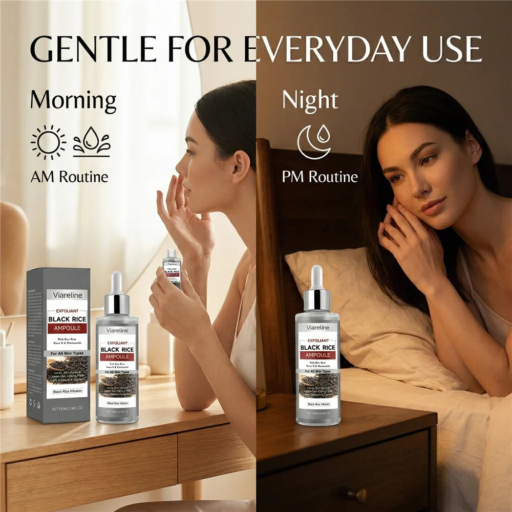 Black Rice Exfoliating Serum | Pore Minimizer & Brightening Exfoliating Face Serum QXL