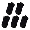 5-Pack Men's Low Cut Ankle Socks | Breathable Cotton Blend Ankle Socks QXL Black