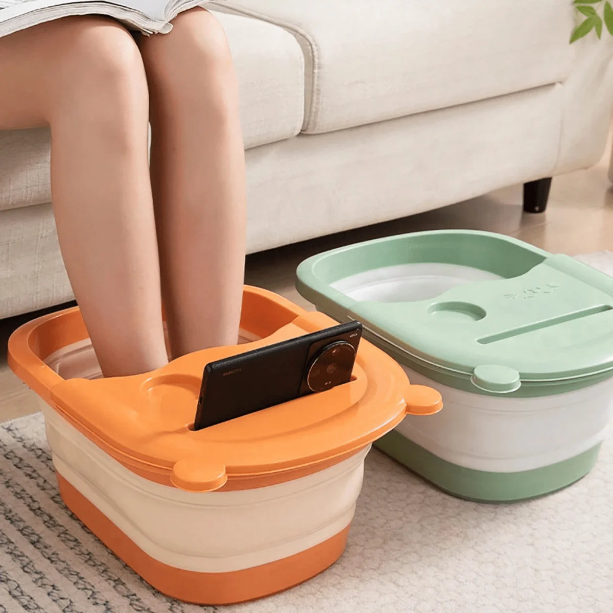 Foldable Portable Foot Soak Basin with Lid | Travel Foot Bath Foldable Foot Bath QXL