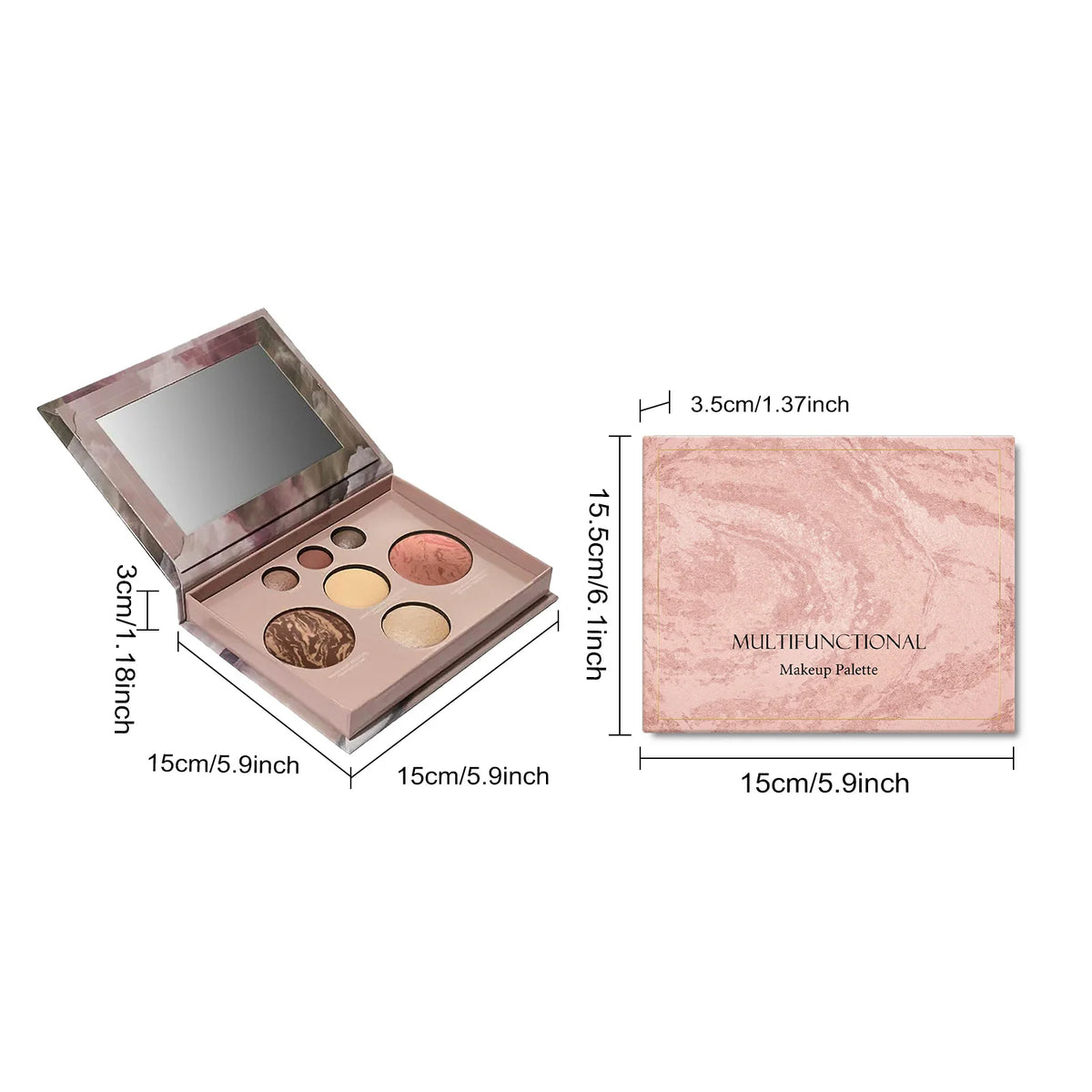 7-Color Makeup Palette | Eyeshadow, Contour, Blush & Highlight Eyeshadow Palette Set QXL