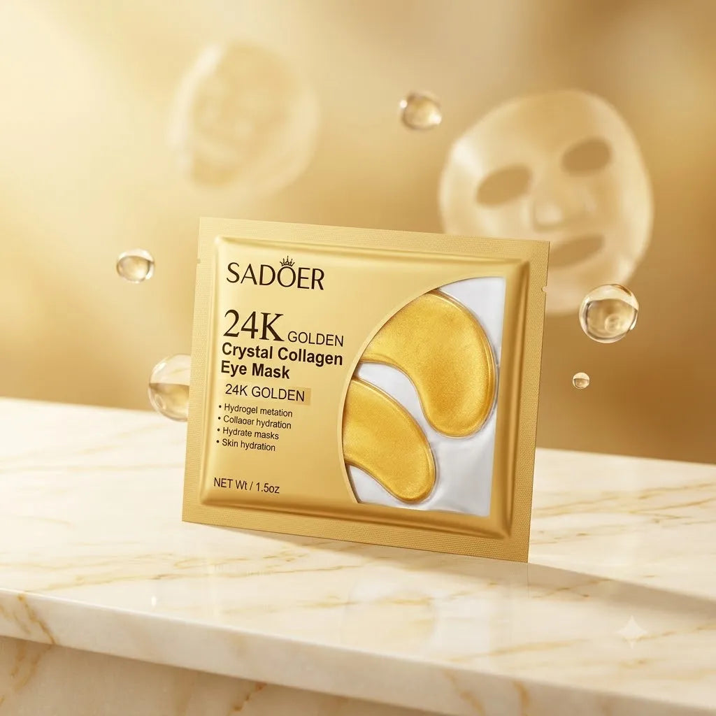 10-Pack Gold Collagen Under Eye Patches | Hydrating Gel Masks Under Eye Patches QXL