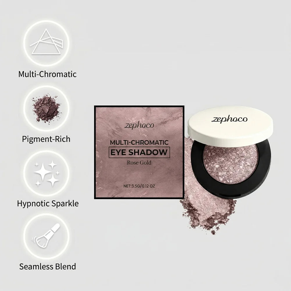 Rose Gold Shimmer Eyeshadow | Metallic Waterproof Pigmented Shimmer Eyeshadow QXL