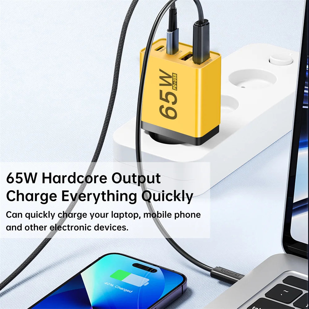 65W USB-C PD Fast Charger Wall Adapter | AU EU UK Plug USB-C Wall Charger QXL