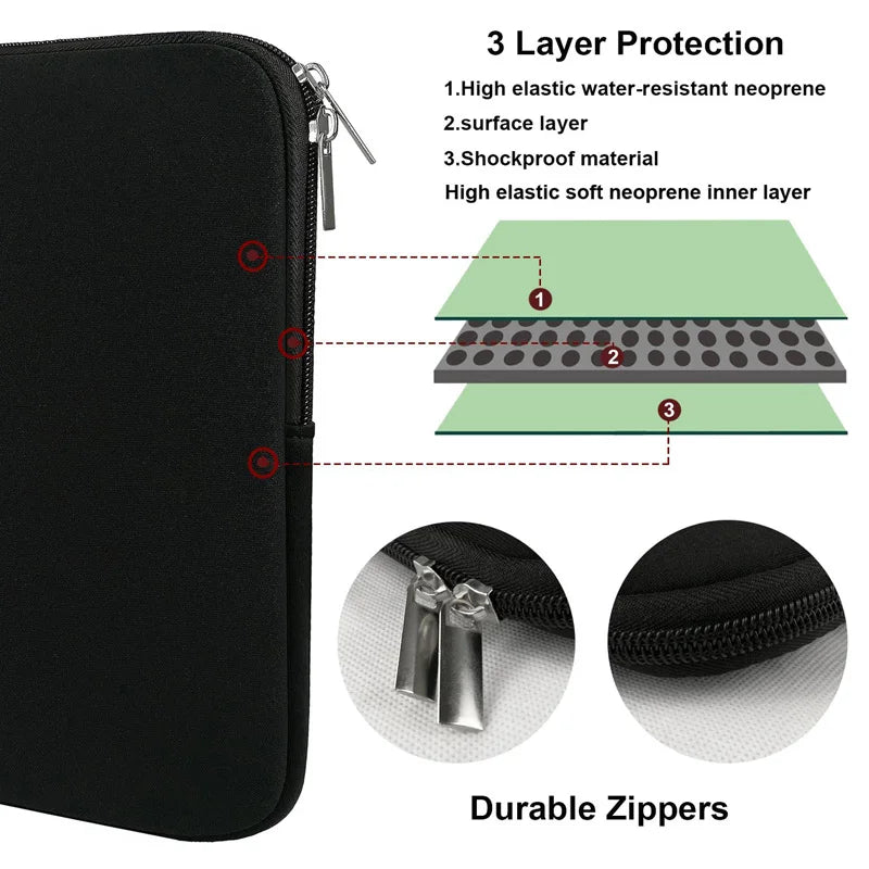 Laptop Sleeve 11–15.6" Cotton Case | MacBook Dell HP Lenovo Laptop Sleeve Case QXL