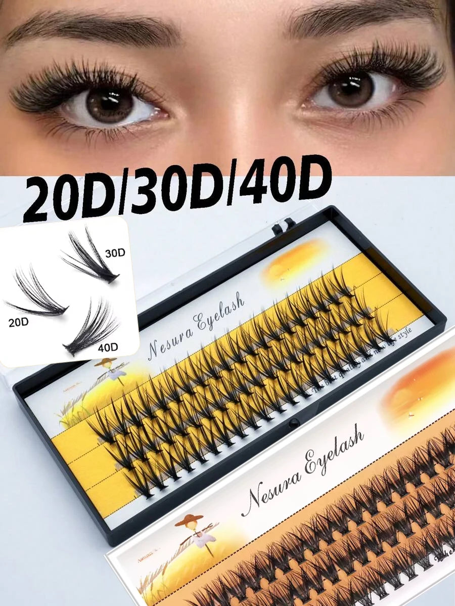 3D Cluster Lashes 20D/30D/40D – 60 Pcs DIY False Eyelashes DIY Cluster False Lashes QXL