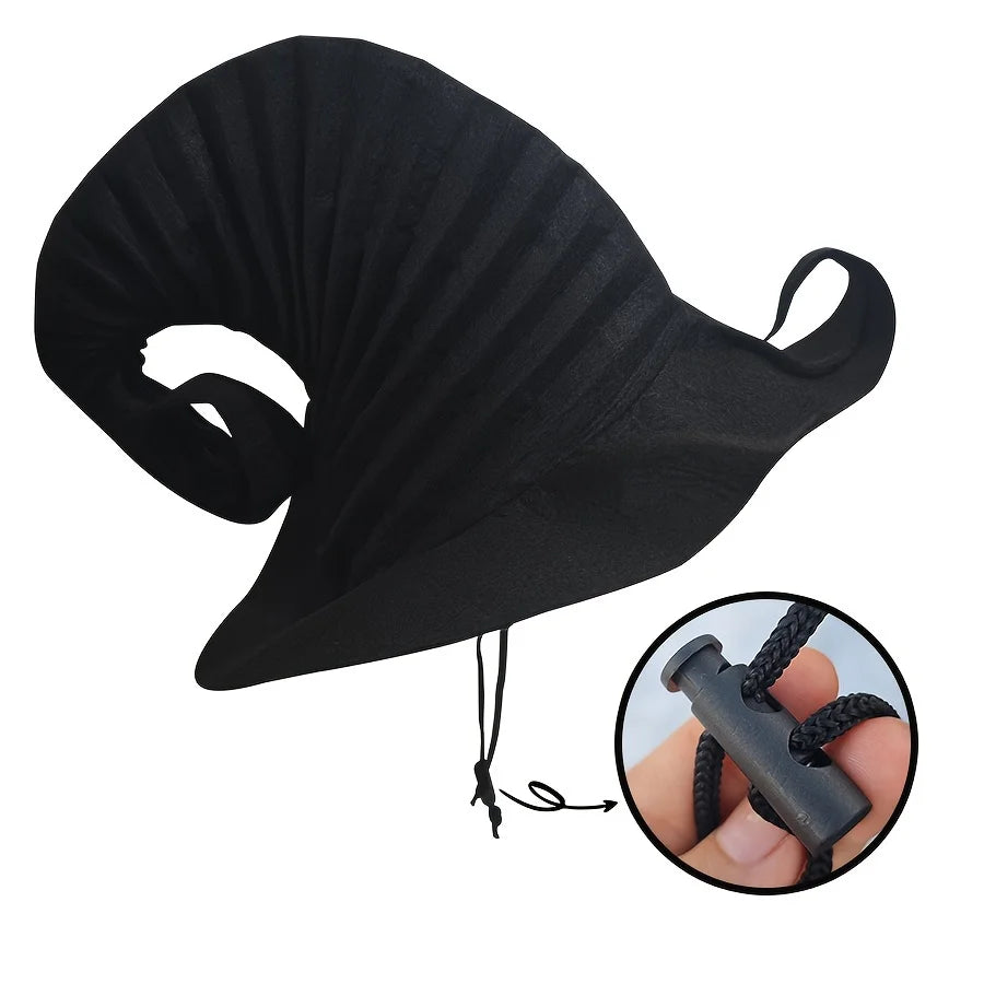Black Crimson Witch Hat with Adjustable Rope | Halloween Costume Hat QXL
