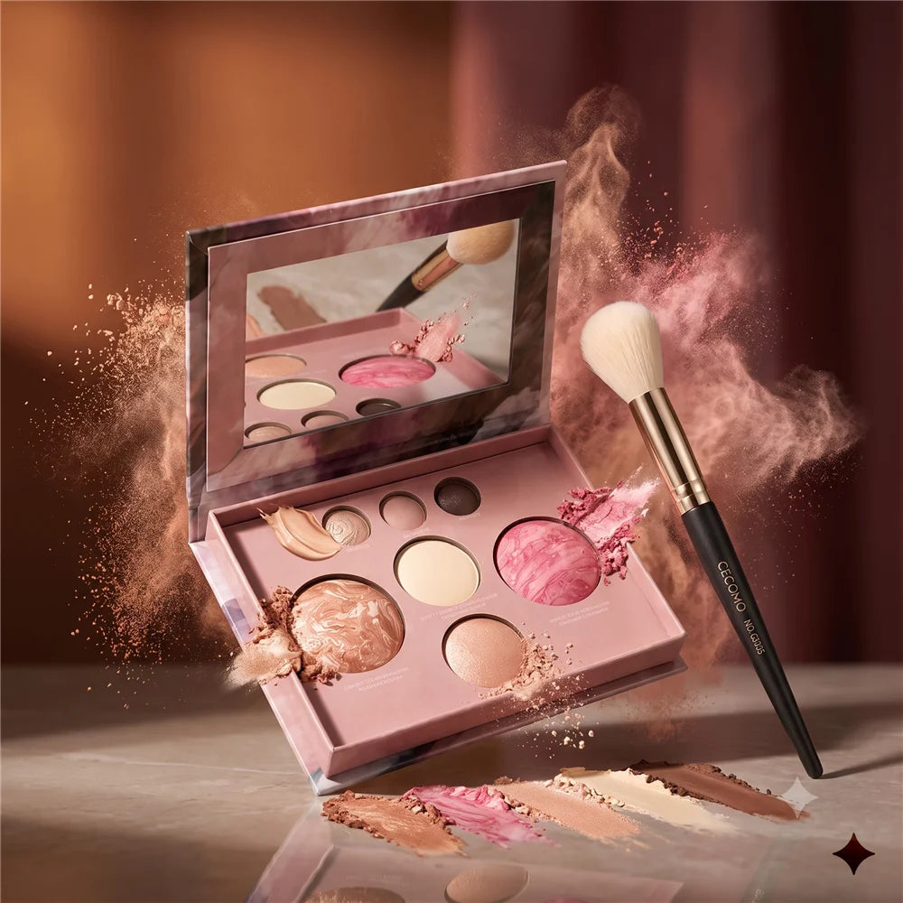 7-Color Makeup Palette | Eyeshadow, Contour, Blush & Highlight Eyeshadow Palette Set QXL