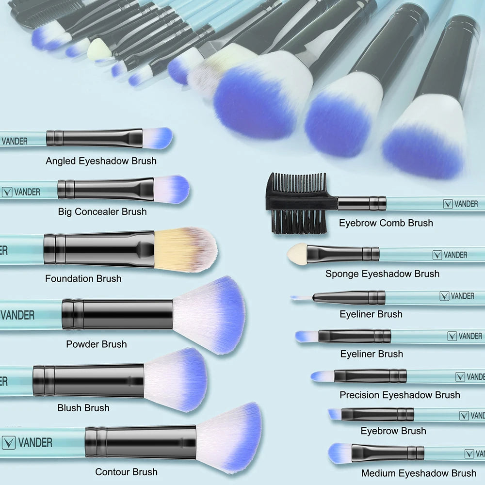 18-Piece Makeup Brush Set with Bag | Soft Synthetic Brushes Makeup Brush Set QXL