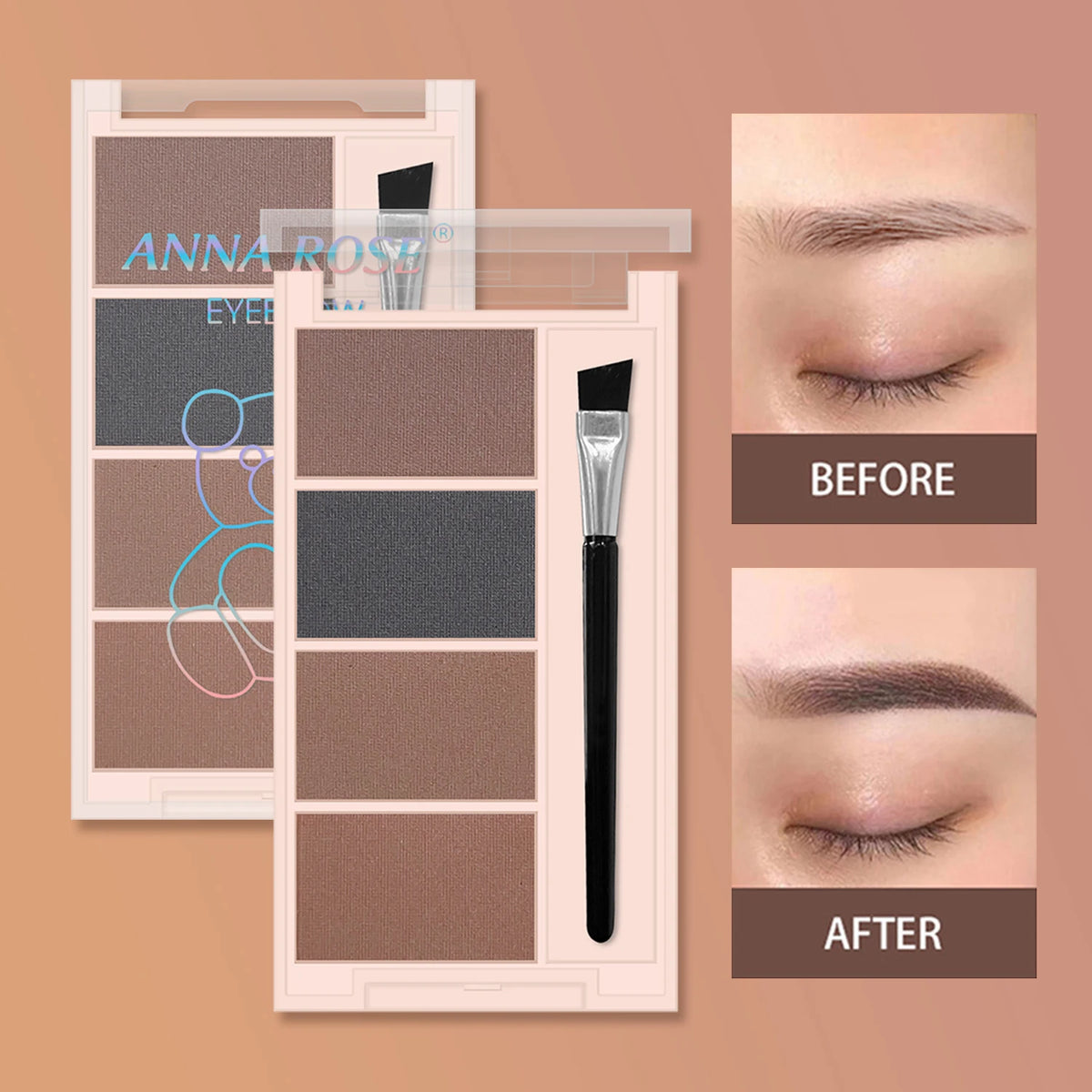 4-Color Eyebrow Powder – Long-Lasting, Waterproof & Natural Eyebrow Powder QXL