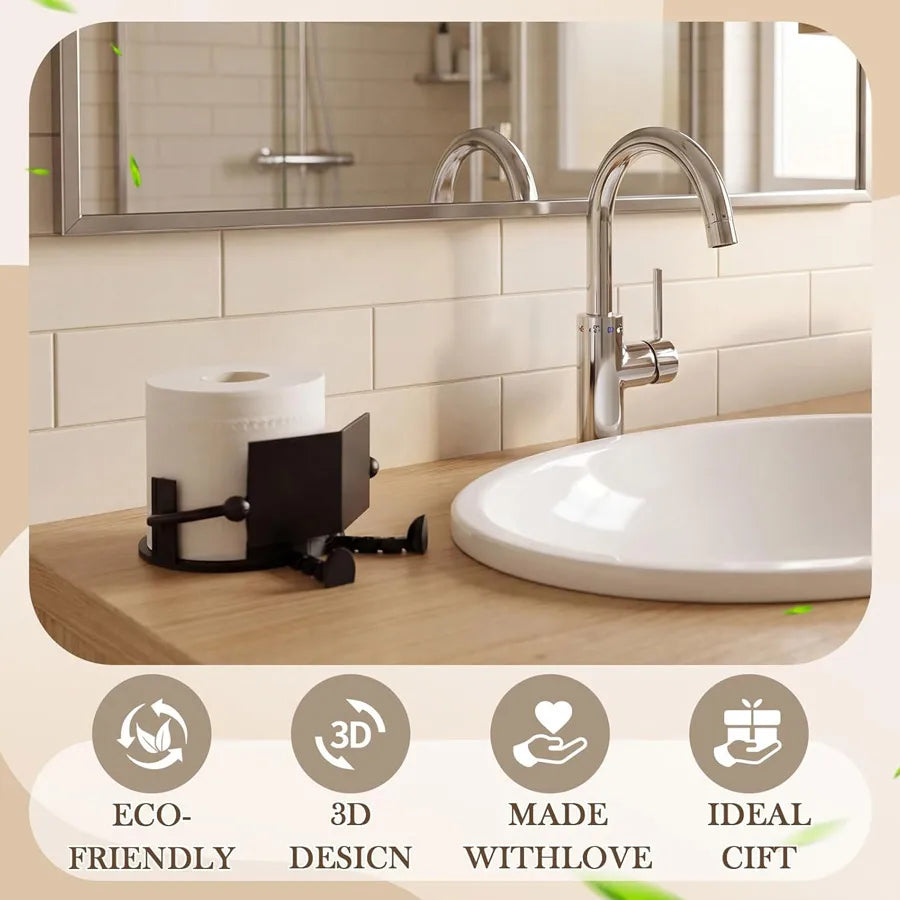 Novelty Reading Figure Toilet Paper Holder | Funny Bathroom Decor Novelty Toilet Paper Holder QXL