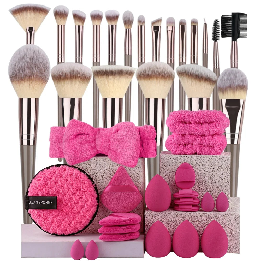 Premium Makeup Brush Set with Sponge Puff & Cleaning Tool Makeup Brush Set QXL BRA20-20PF