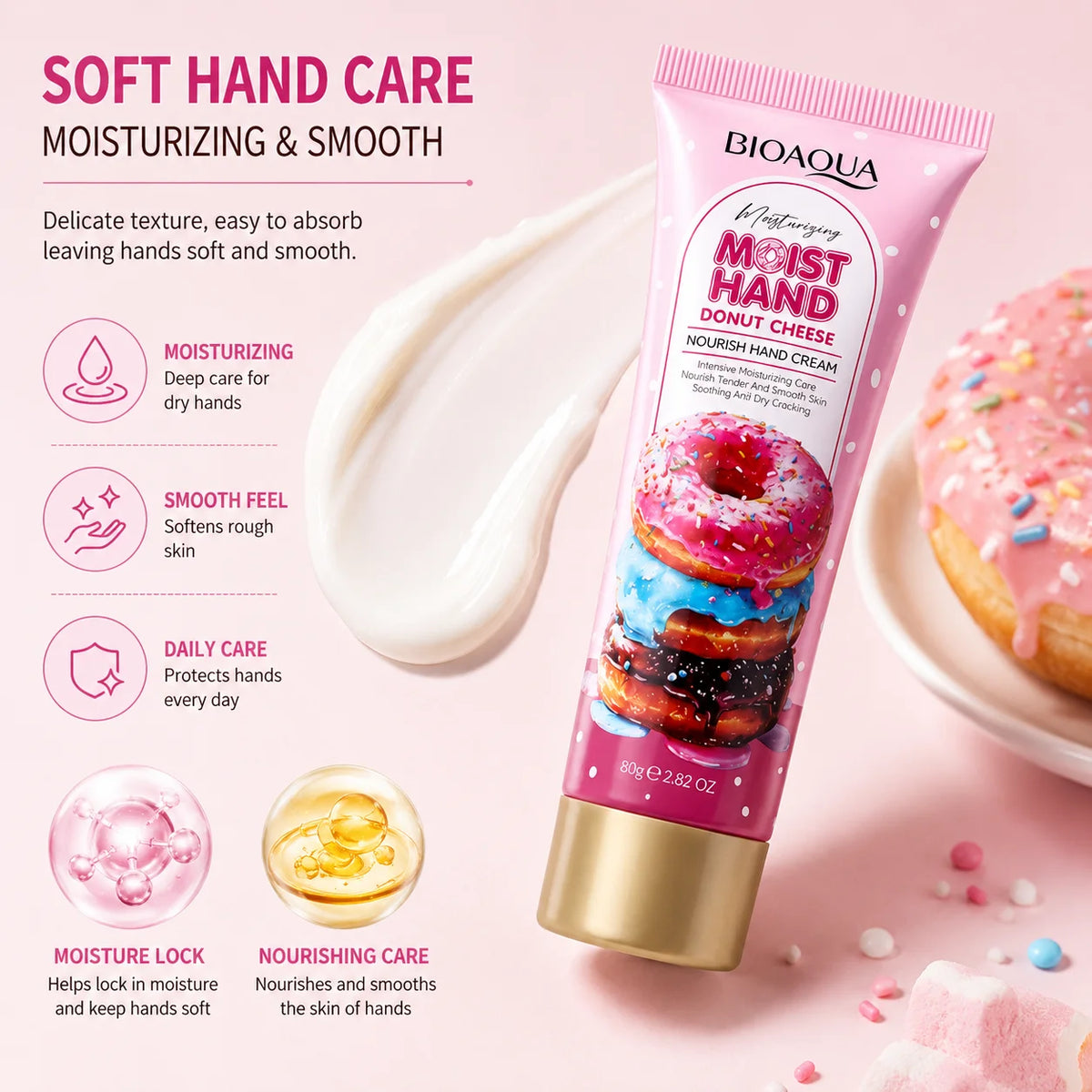 Donut Cheese Nourishing Hand & Body Cream 2-Pack 80g Hand & Body Cream QXL