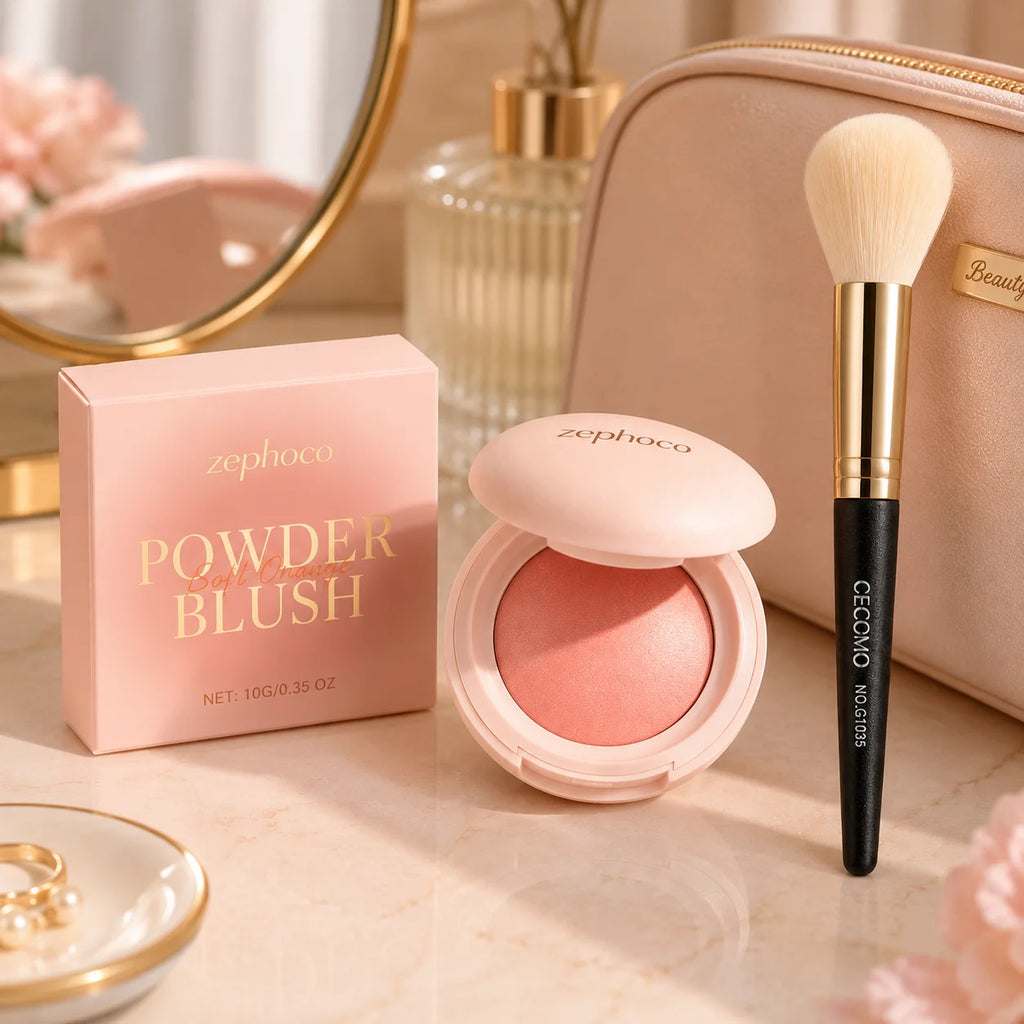 Pro Velvet Blush Compact & Brush | Intense Pigment Blush Blush Compact QXL