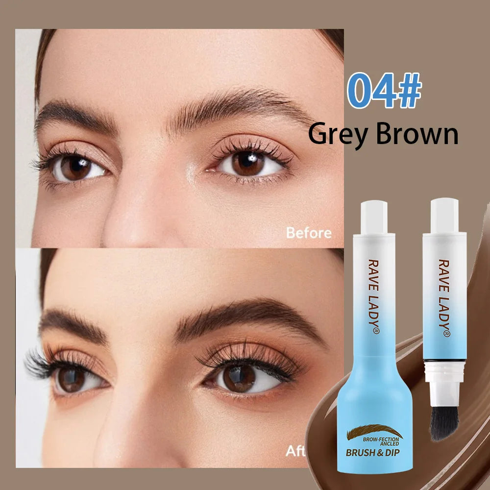 Rave Lady Air Cushion Eyebrow Tint | Waterproof Angled Brush Eyebrow Tint Pen QXL 04 Grey Brown 2g