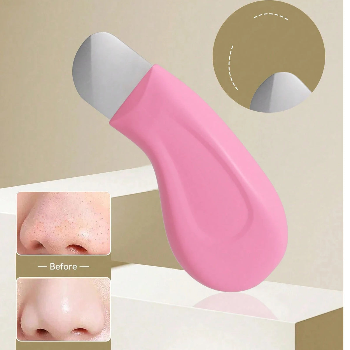 Stainless Steel Blackhead & Pimple Extractor Tool Blackhead Extractor Tool QXL Pink