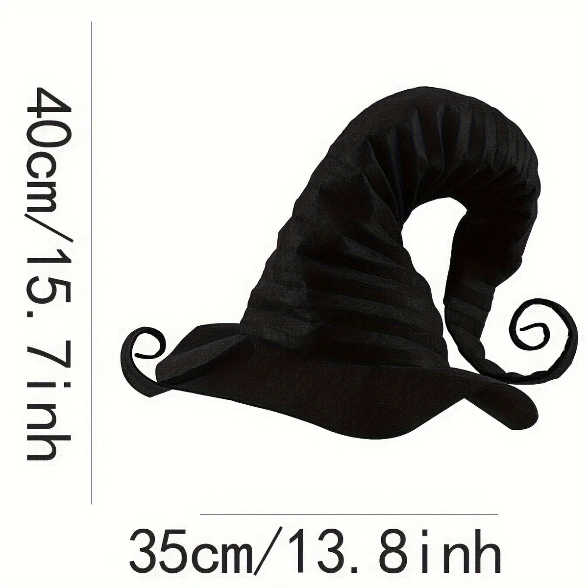 Black Crimson Witch Hat with Adjustable Rope | Halloween Costume Hat QXL