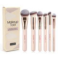 MAANGE 6-Pc Synthetic Makeup Brush Set | Foundation & Blending Makeup Brush Set QXL Apricot
