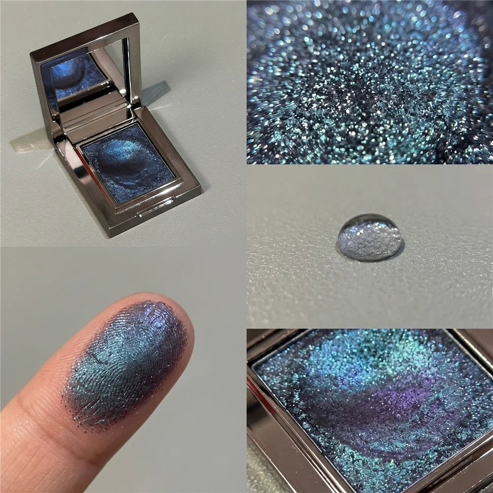 HERORANGE Chameleon Glitter Eyeshadow | Velvet Pigment Compact Single Eyeshadow QXL