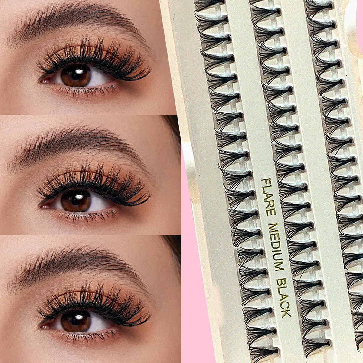 JUJU Dream DIY False Eyelash Clusters | Invisible Band 18mm DIY False Eyelashes QXL