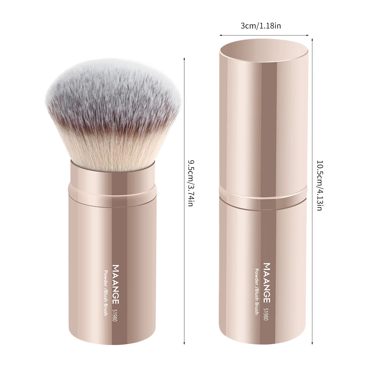 MAANGE Retractable Kabuki Brush – Foundation, Powder & Blush Retractable Kabuki Brush QXL