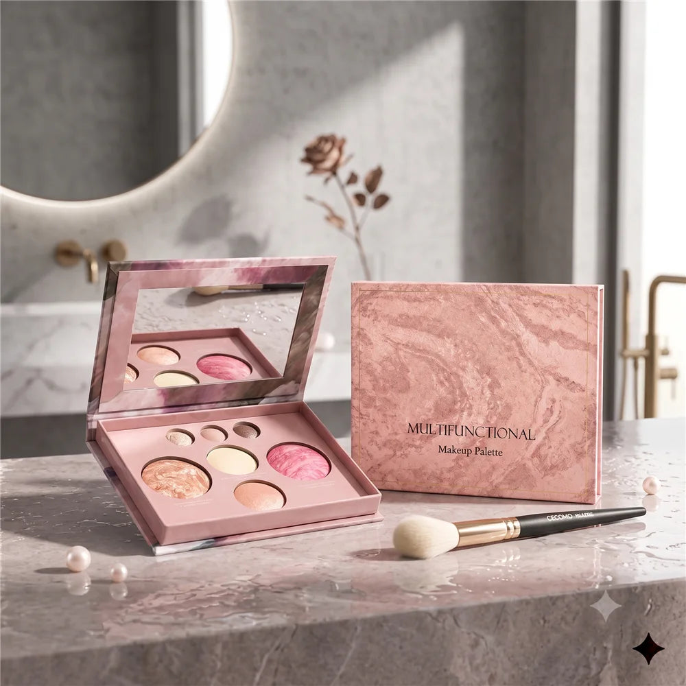 7-Color Makeup Palette | Eyeshadow, Contour, Blush & Highlight Eyeshadow Palette Set QXL